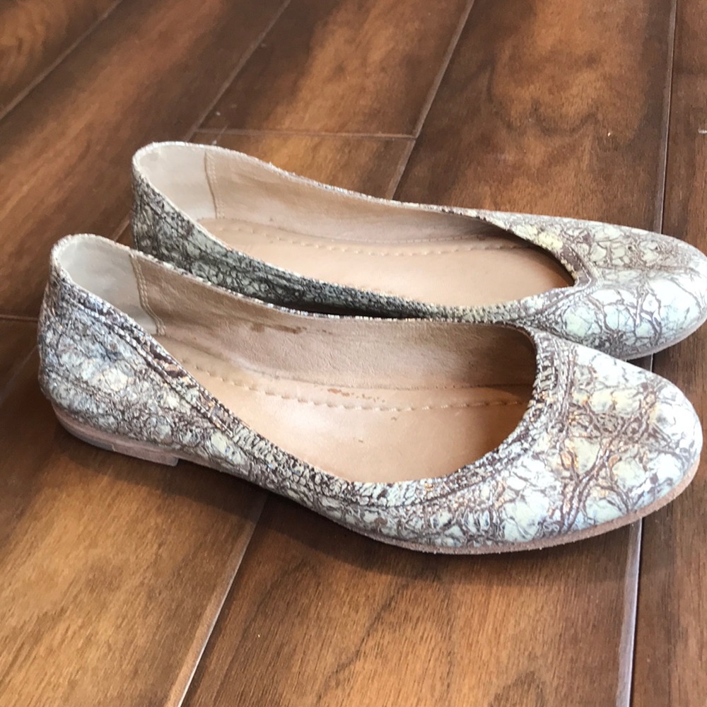 Frye Carson Ballet Flats Metallic Silver 6.5